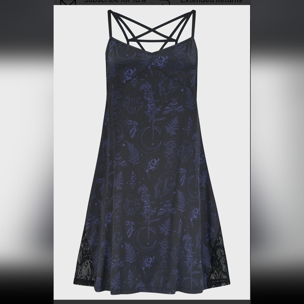 Killstar Black and Purple Slip Dress - Picture 3 of 6